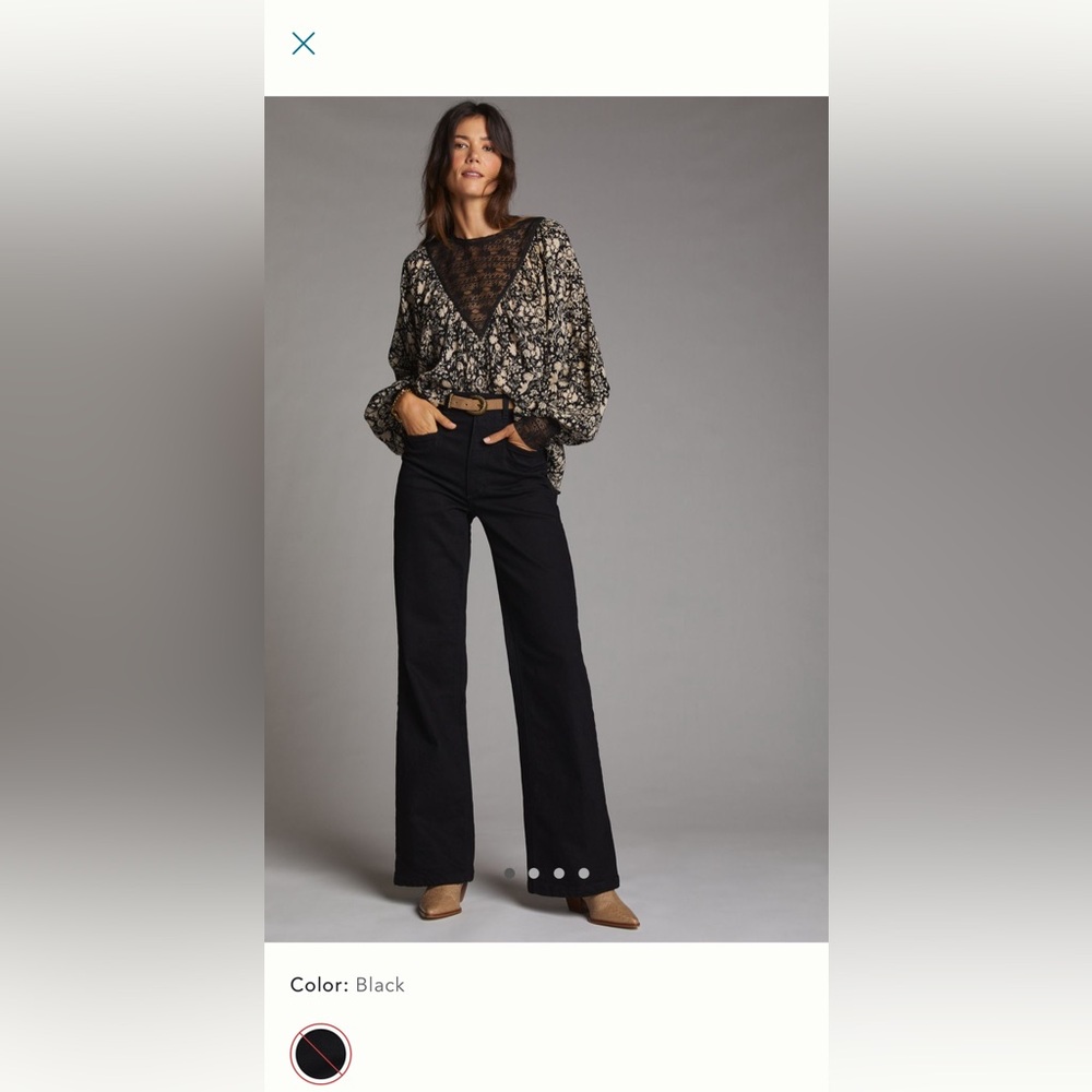Favorite Daughter Jordie Black Flare Wide Leg Jeans